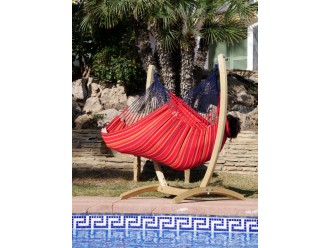 hamac chaise sur pied bois rouge